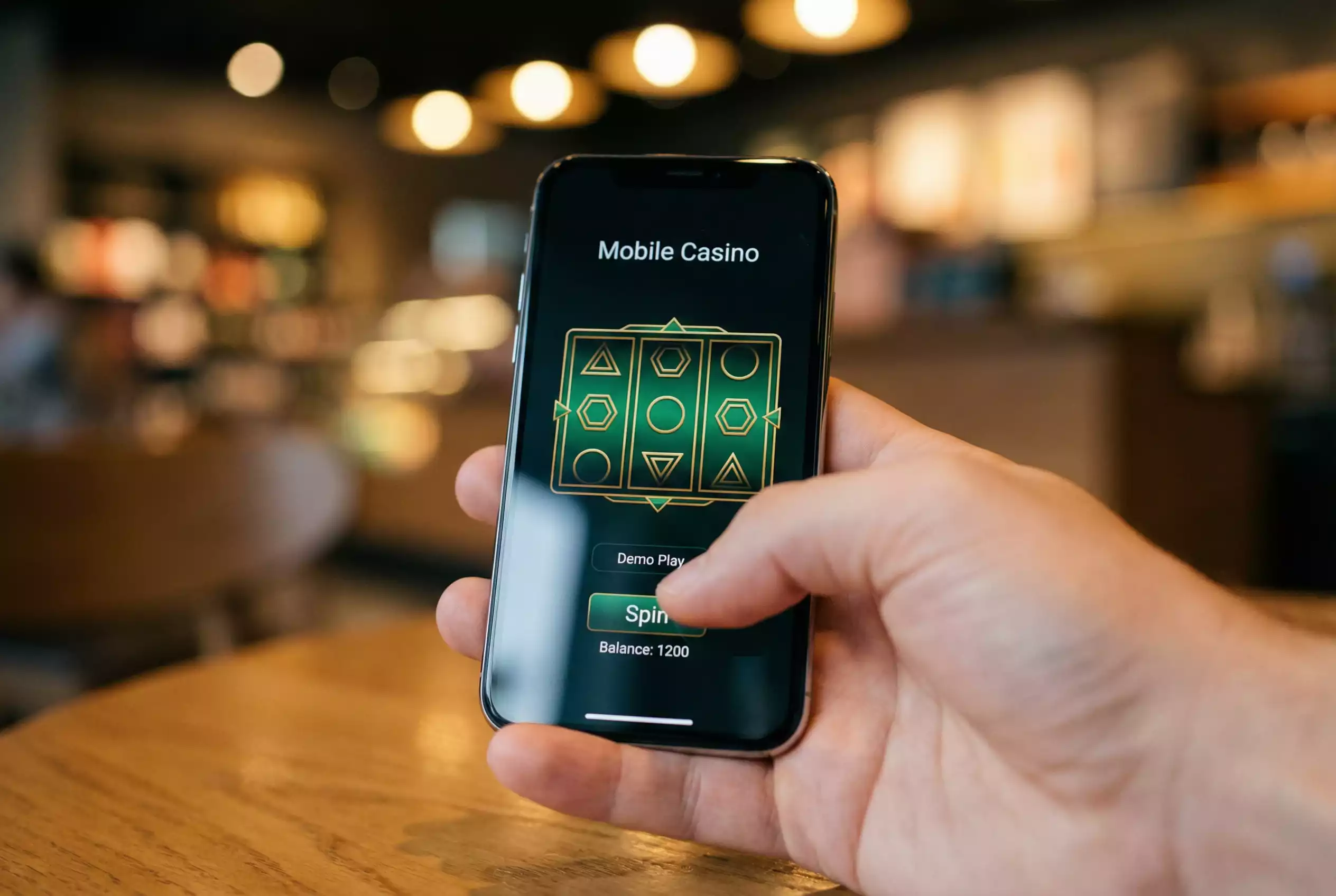 Mobile casino gameplay on a smartphone showing a UK online casino interface