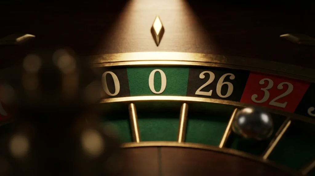House edge explained — roulette wheel with green zero pocket highlighted